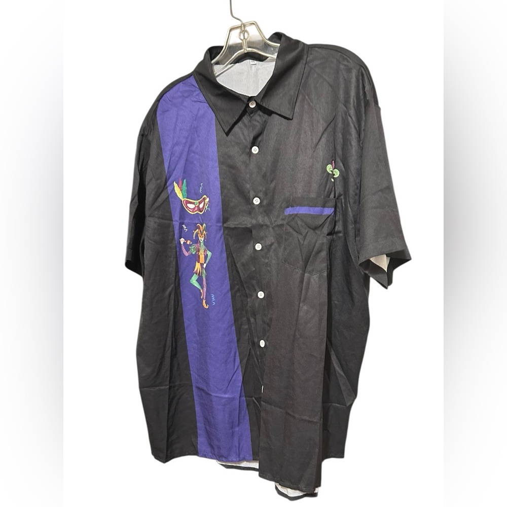 Festive Black and Purple Men's Shirt - Picture 8 of 16